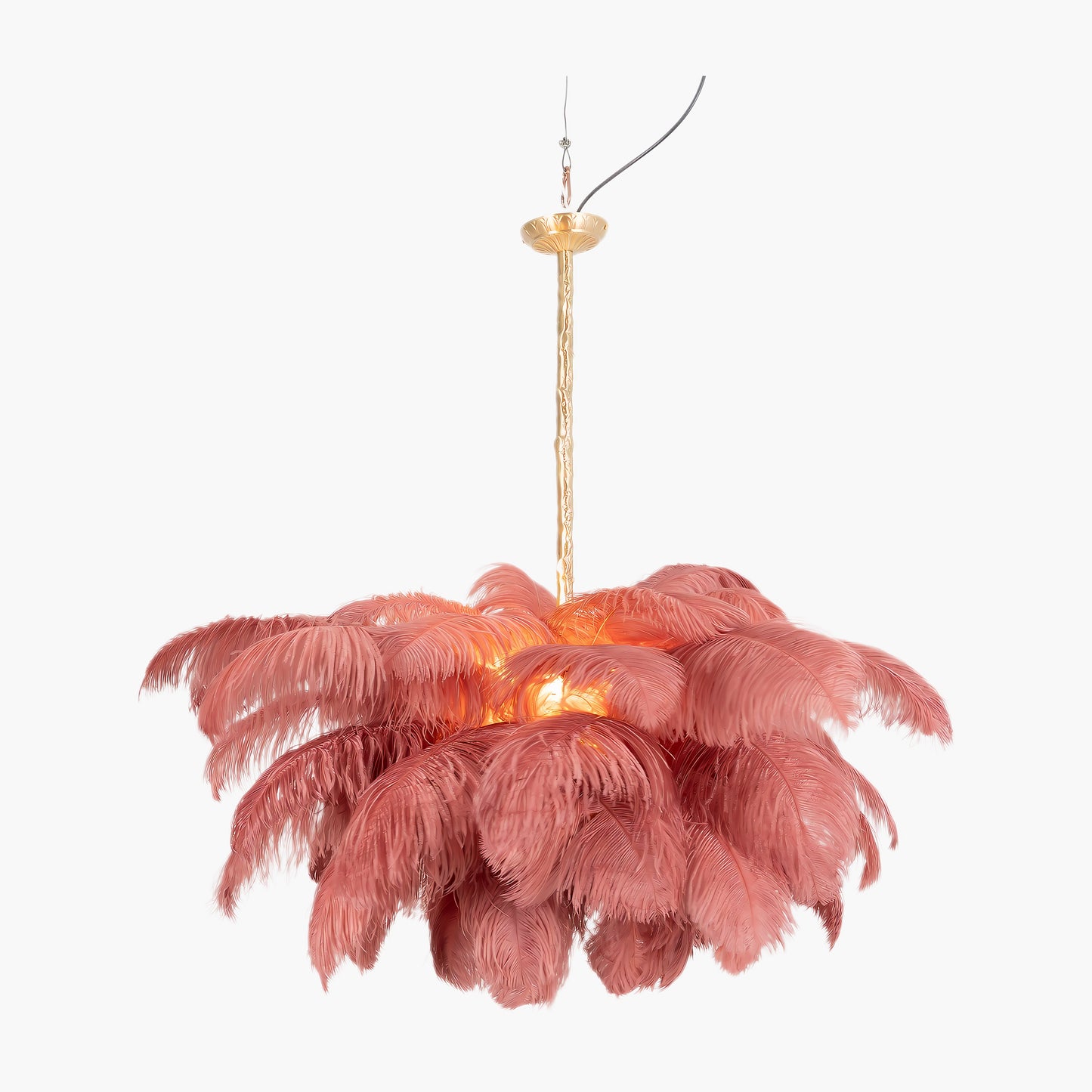 Ostrich Feather Luxury Metal Chandelier