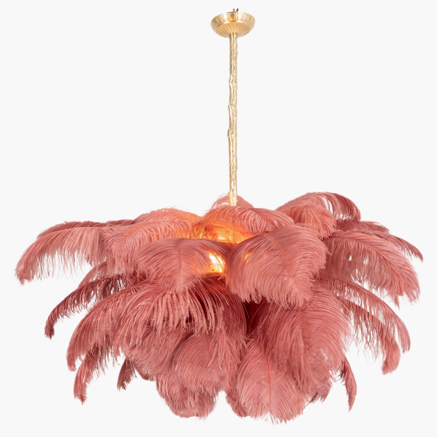 Ostrich Feather Luxury Metal Chandelier