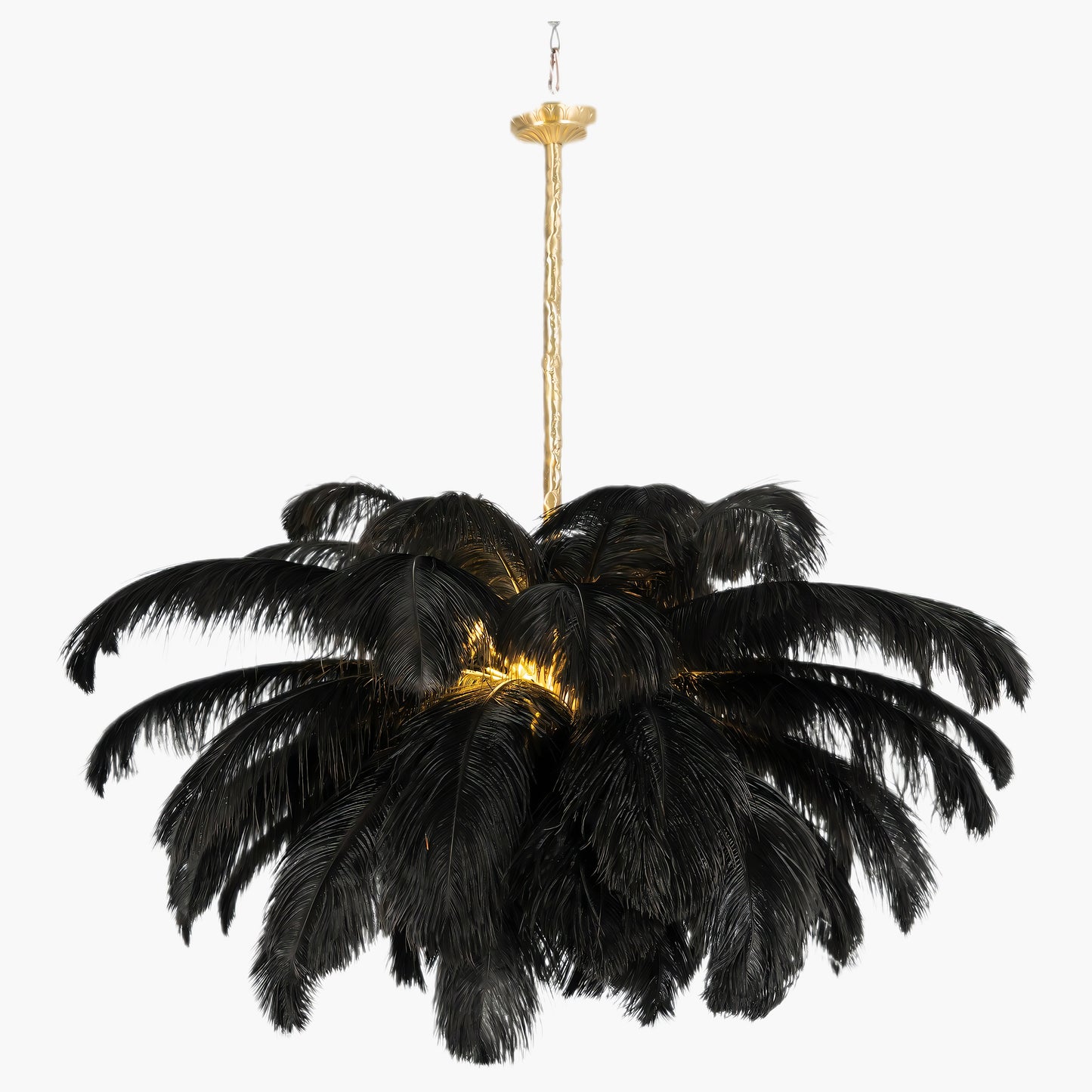 Ostrich Feather Luxury Metal Chandelier