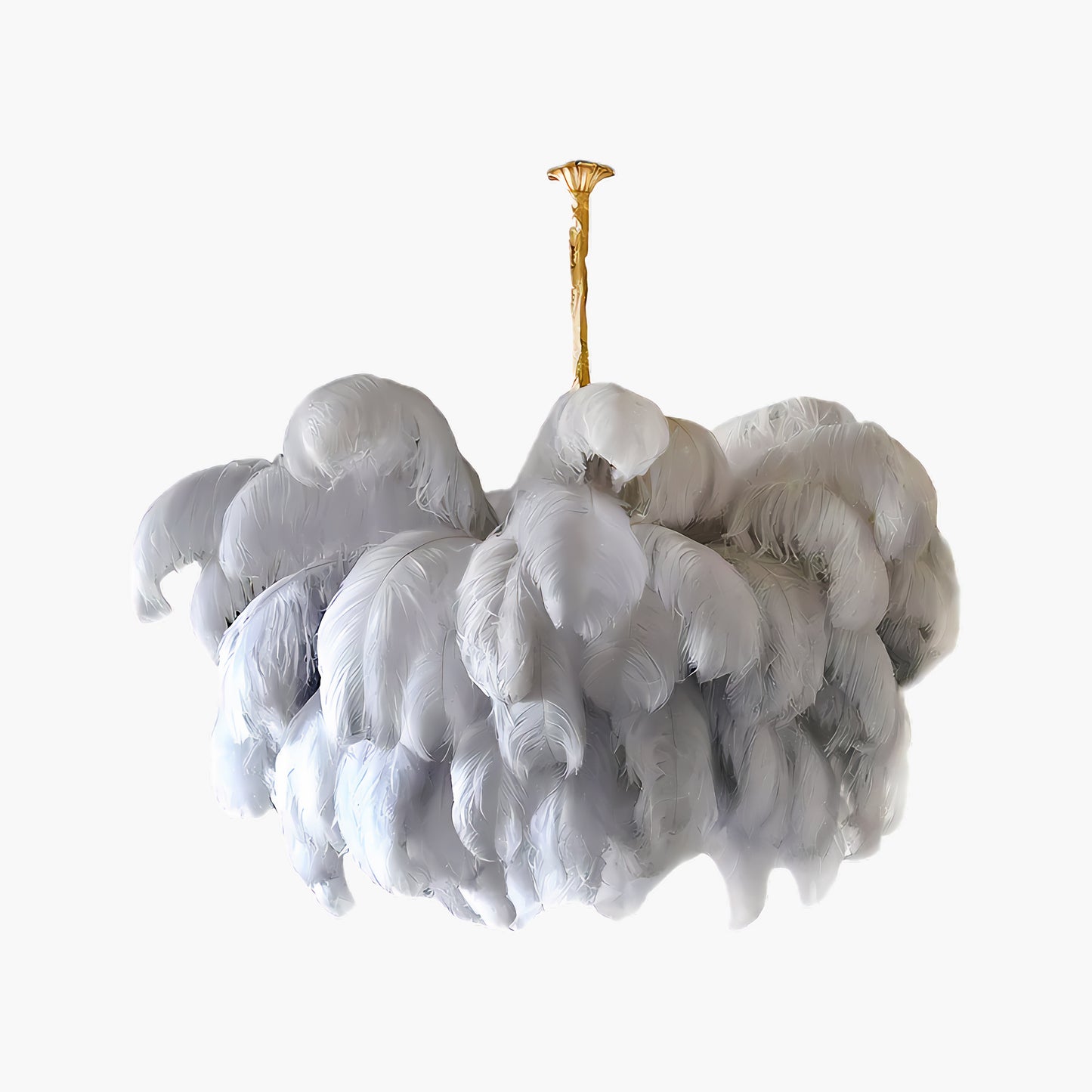 Ostrich Feather Luxury Metal Chandelier