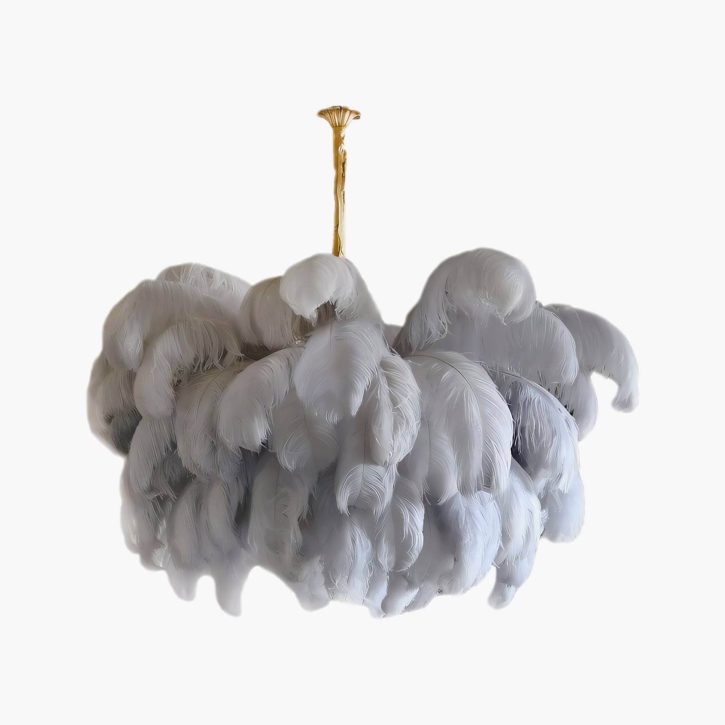 Ostrich Feather Luxury Metal Chandelier