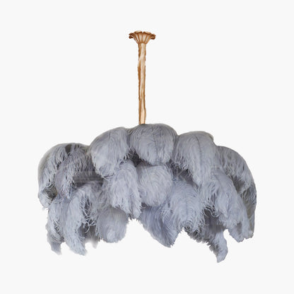 Ostrich Feather Luxury Metal Chandelier