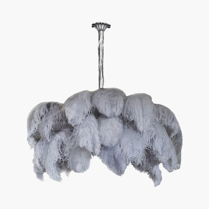 Ostrich Feather Luxury Metal Chandelier