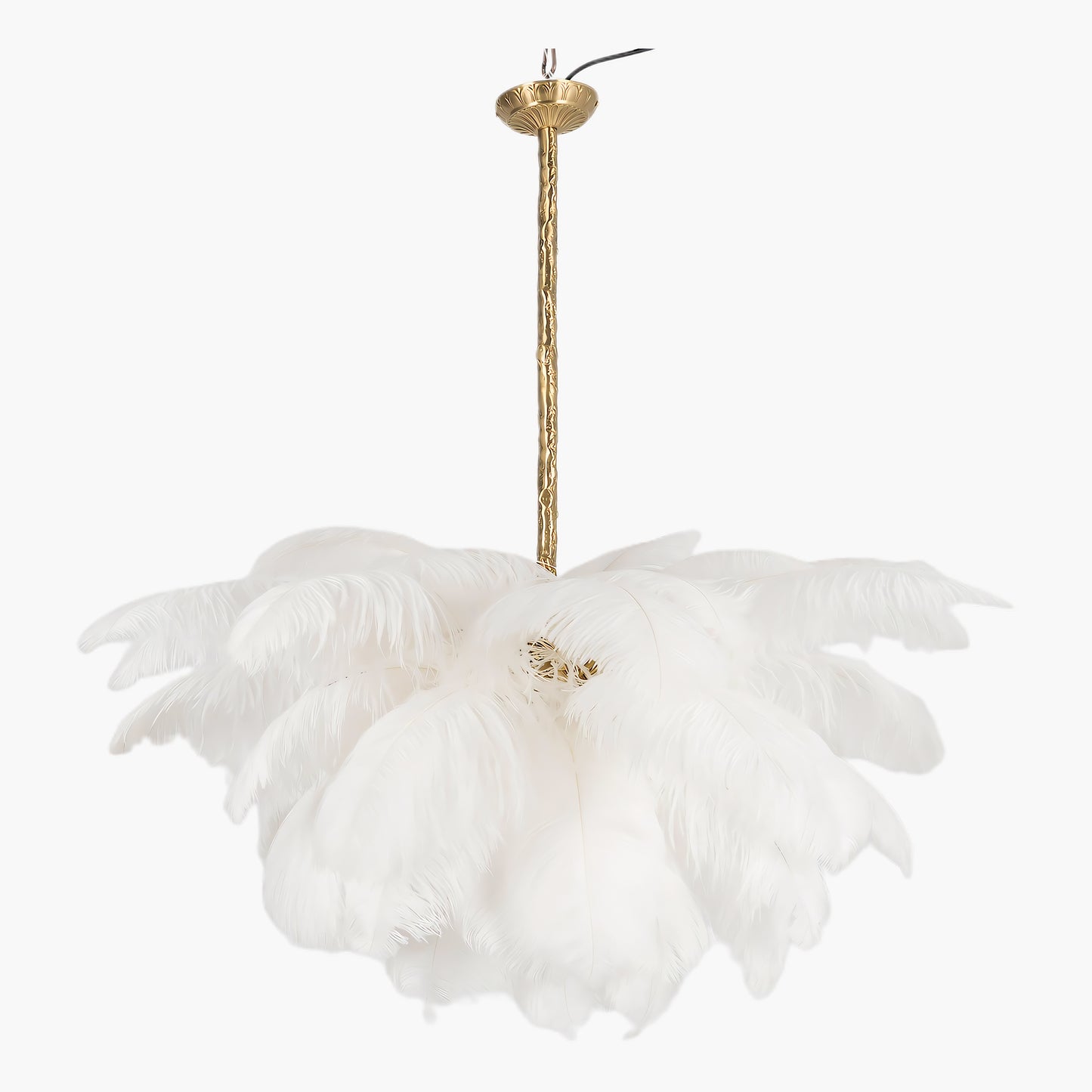 Ostrich Feather Luxury Metal Chandelier