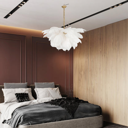 Ostrich Feather Luxury Metal Chandelier