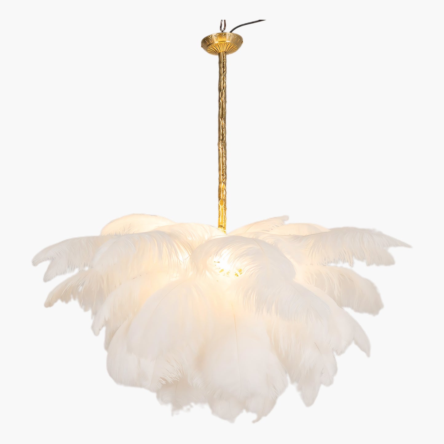 Ostrich Feather Luxury Metal Chandelier