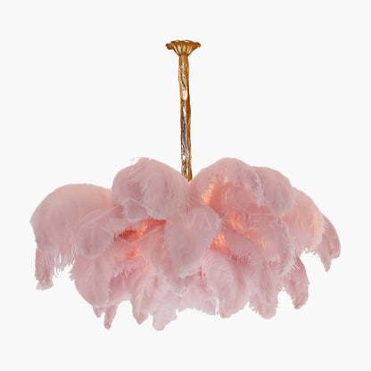 Ostrich Feather Luxury Metal Chandelier