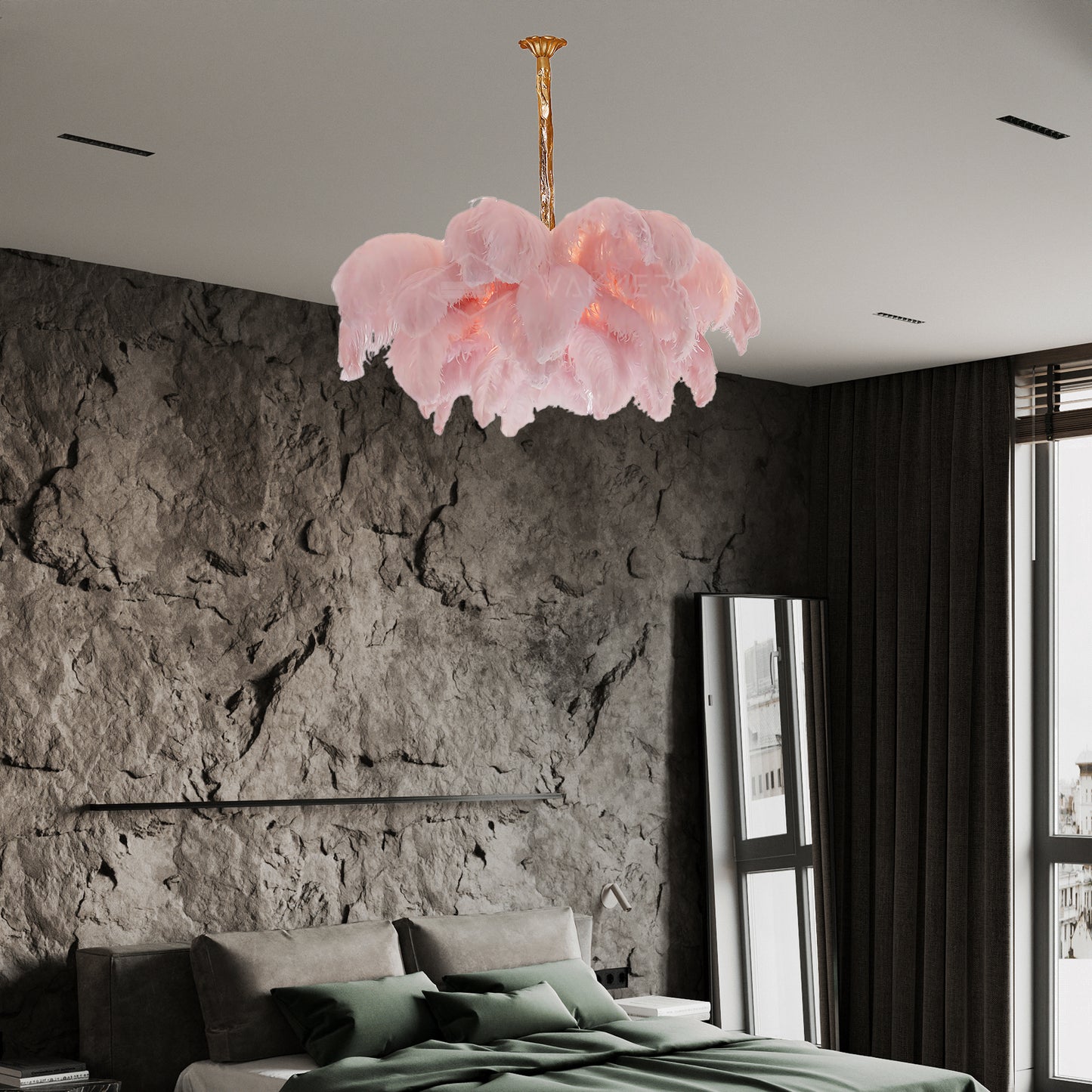 Ostrich Feather Luxury Metal Chandelier