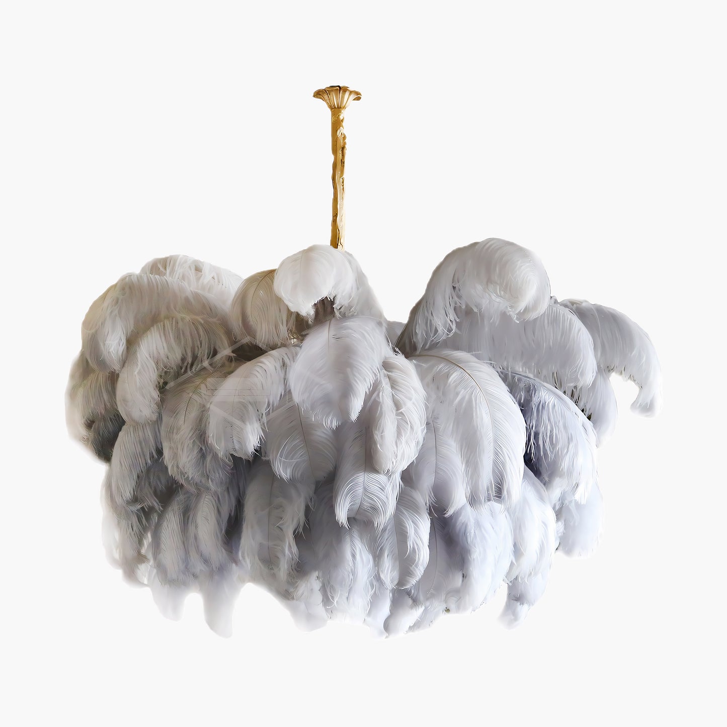 Ostrich Feather Luxury Metal Chandelier