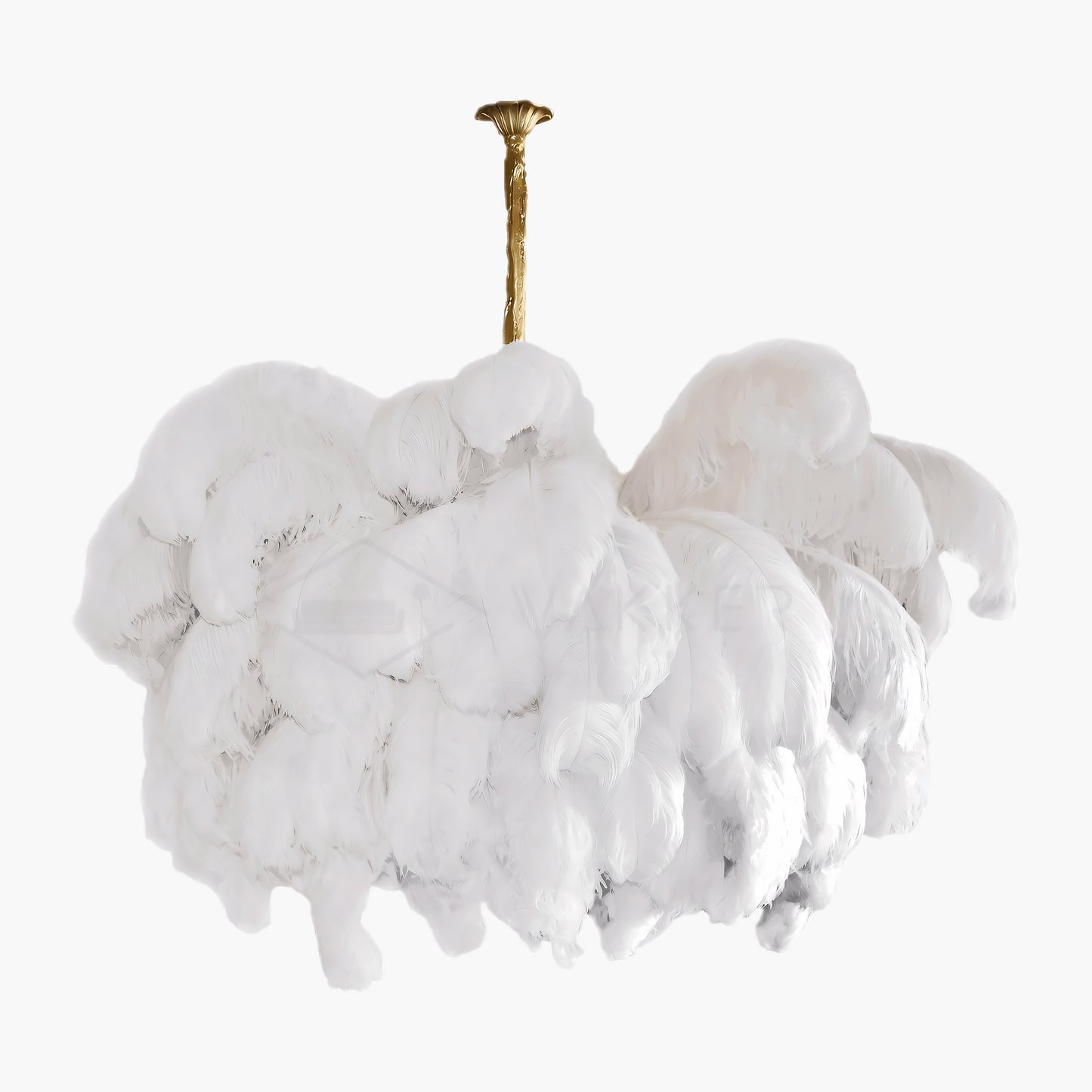 Ostrich Feather Luxury Metal Chandelier