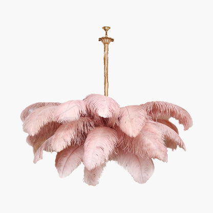 Ostrich Feather Luxury Metal Chandelier