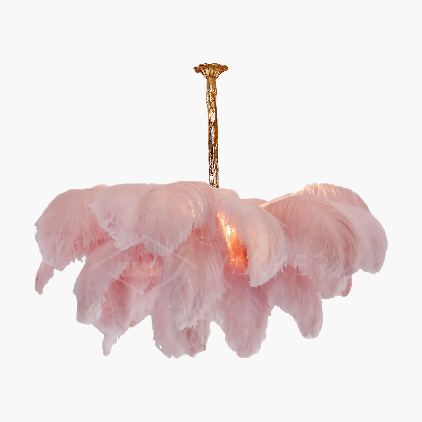 Ostrich Feather Luxury Metal Chandelier