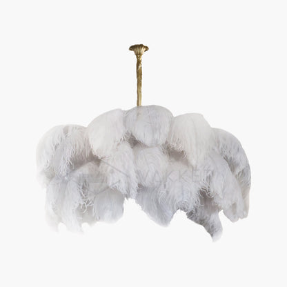 Ostrich Feather Luxury Metal Chandelier