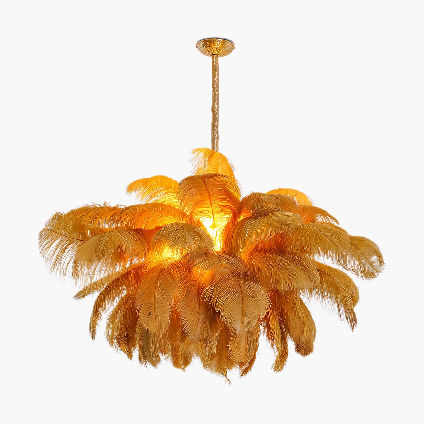 Ostrich Feather Luxury Metal Chandelier