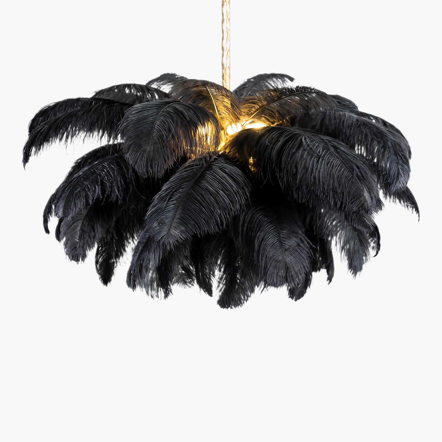 Ostrich Feather Luxury Metal Chandelier