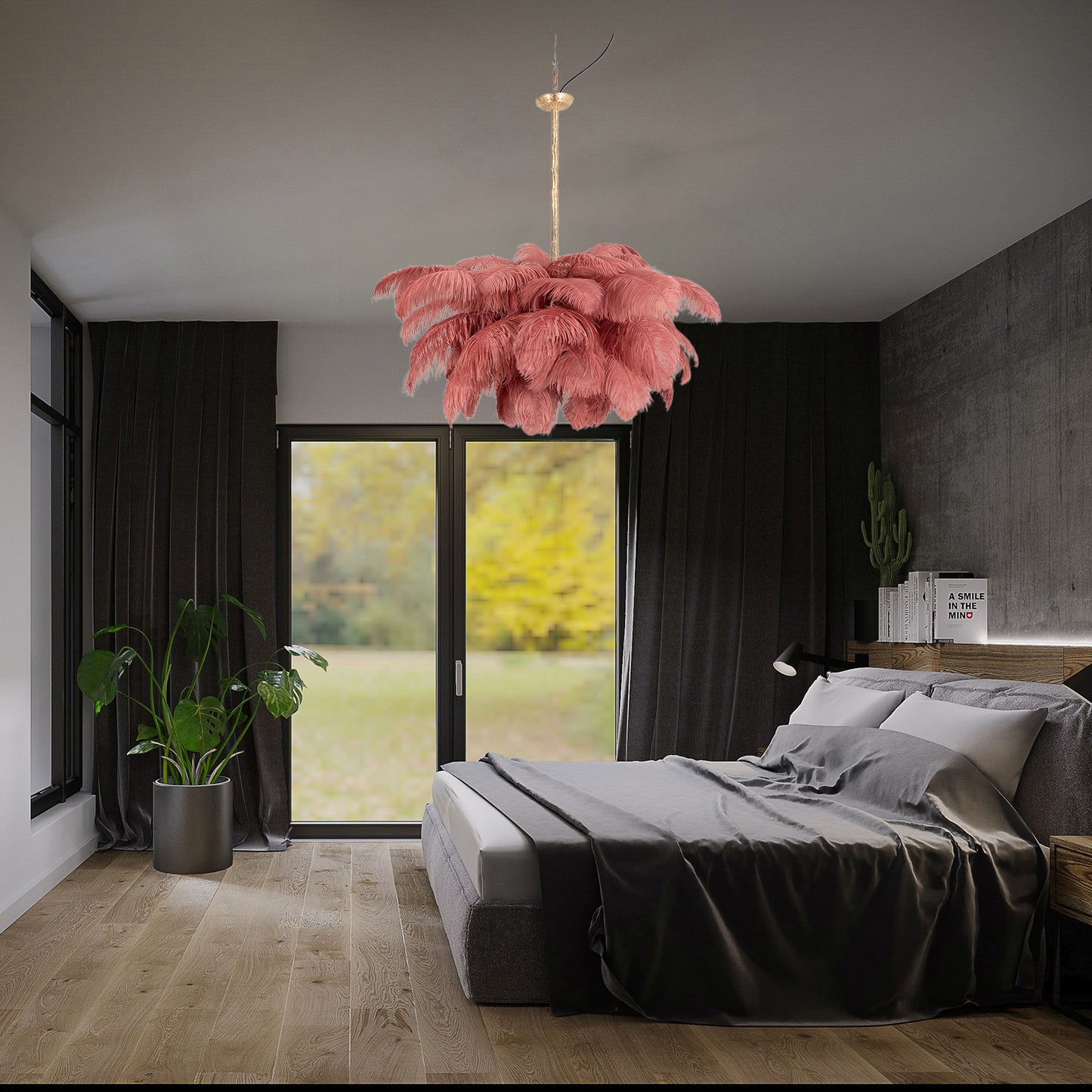 Ostrich Feather Luxury Metal Chandelier