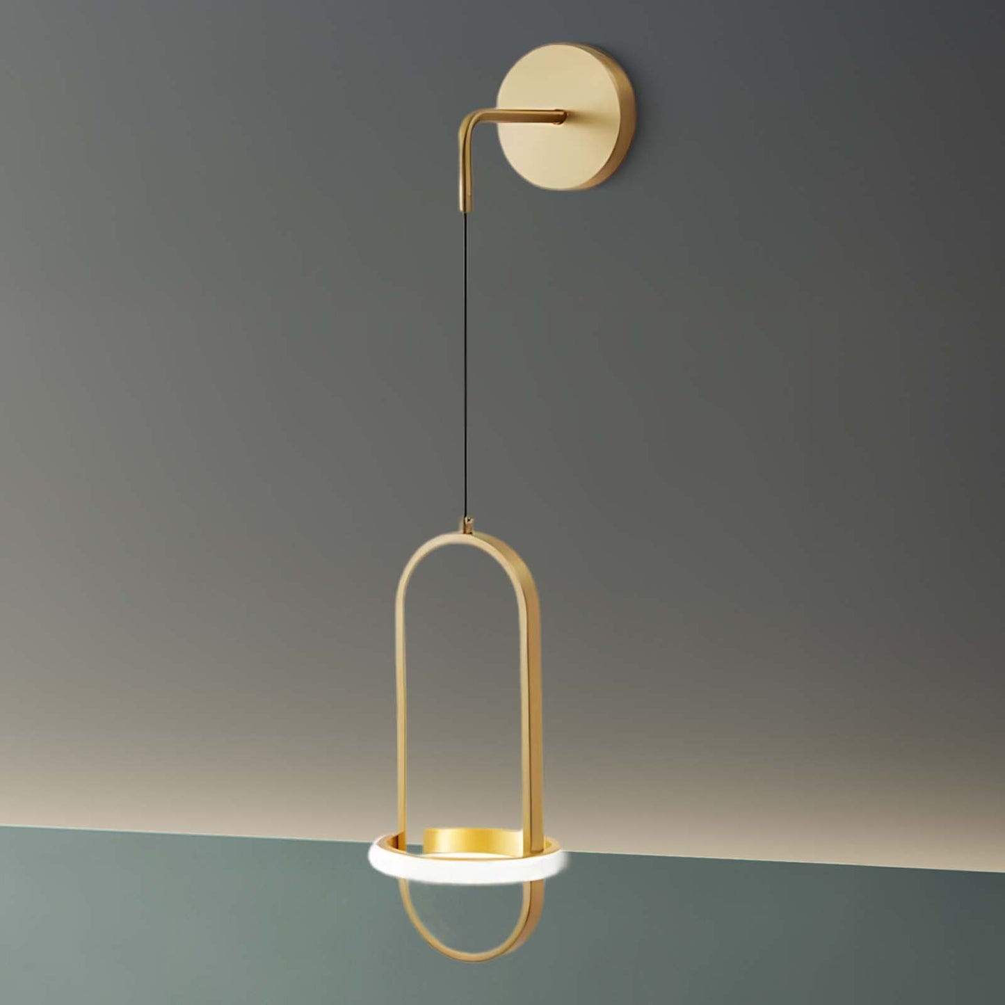 Oval Brass Modern Crystal Wall Light