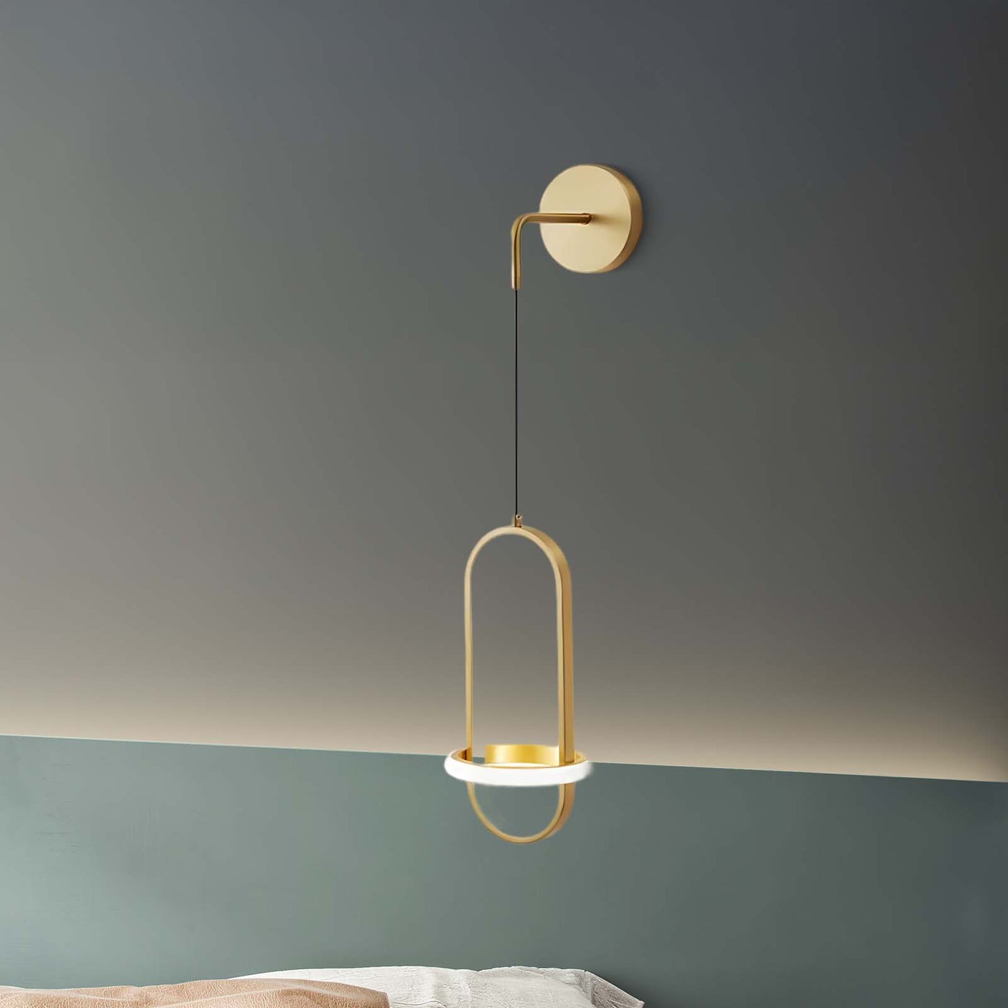 Oval Brass Modern Crystal Wall Light