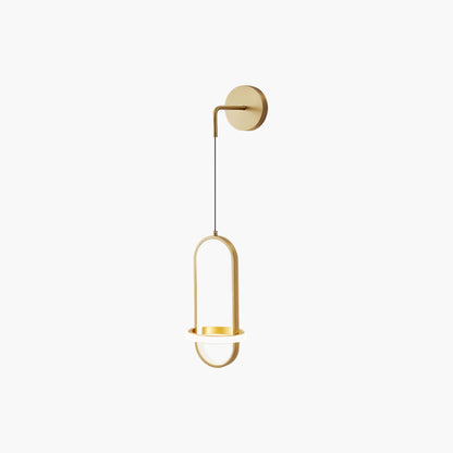 Oval Brass Modern Crystal Wall Light