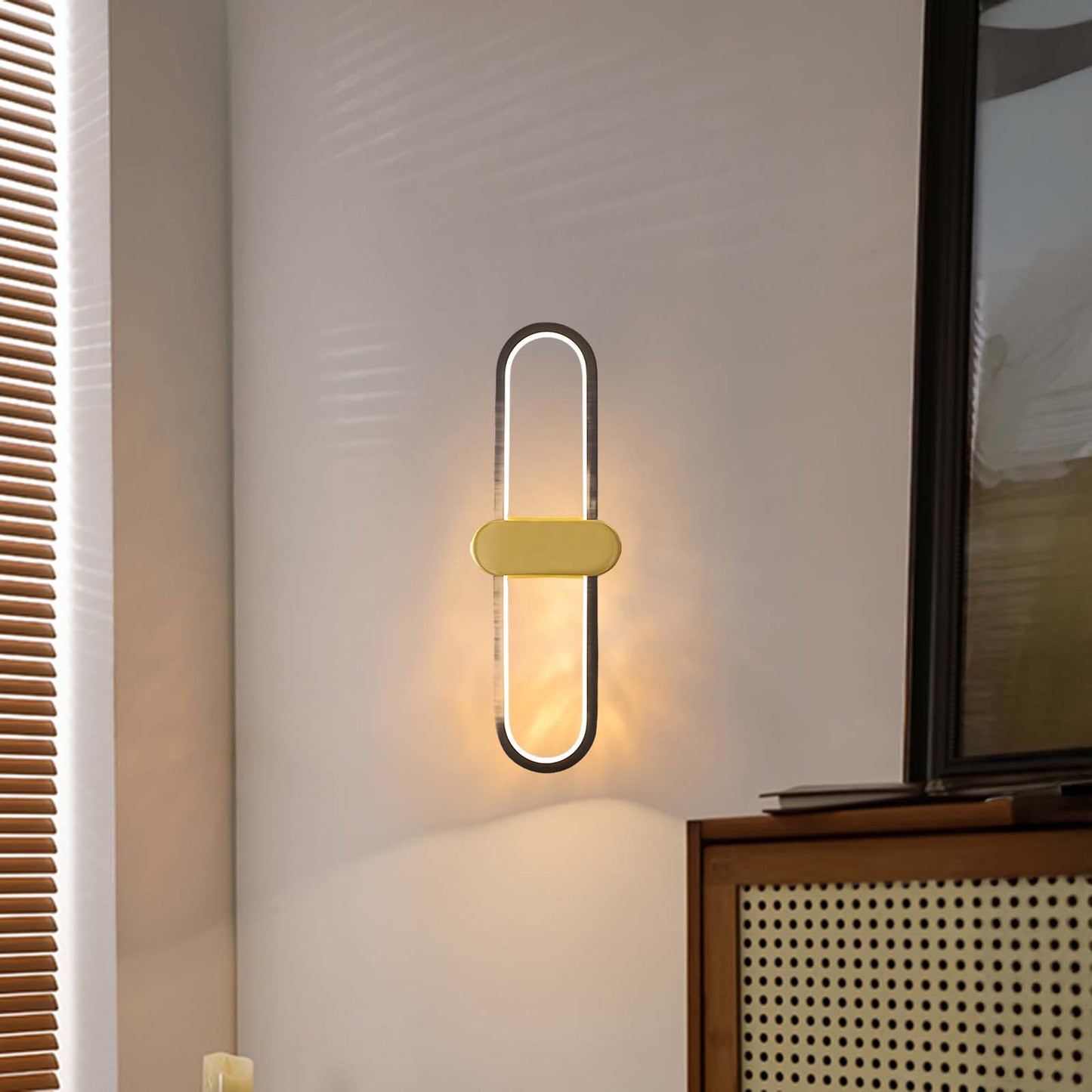 Oval LED Modern Brass Wall Lamp