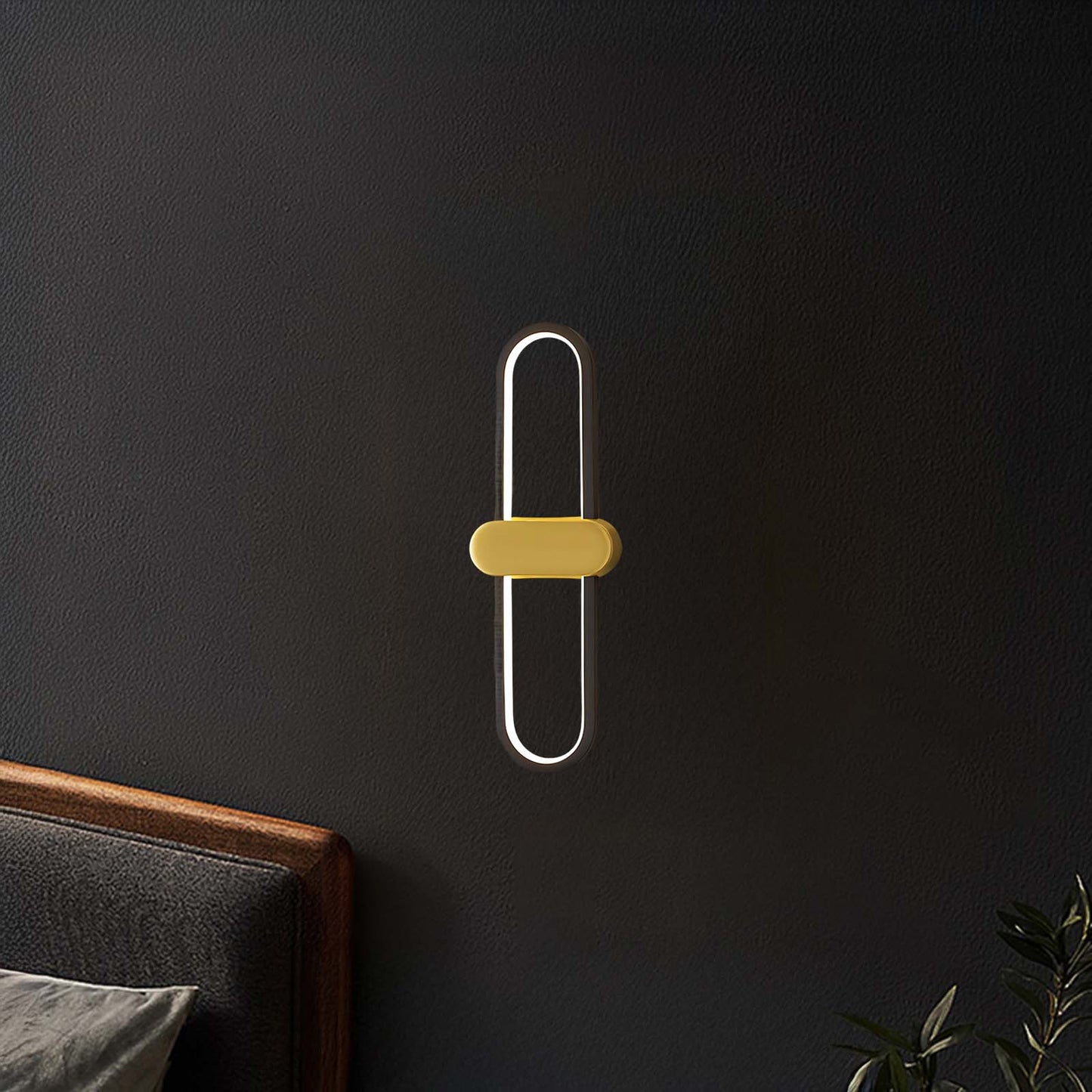 Oval LED Modern Brass Wall Lamp