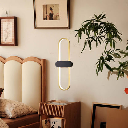 Oval LED Modern Brass Wall Lamp