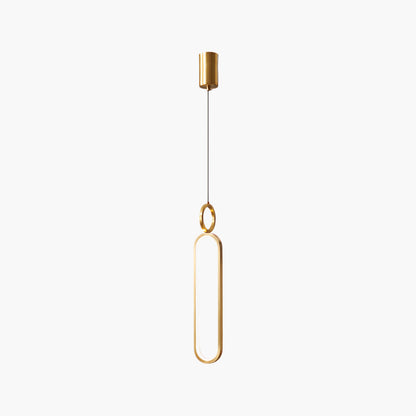 Oval Rings Modern Brass Pendant Light