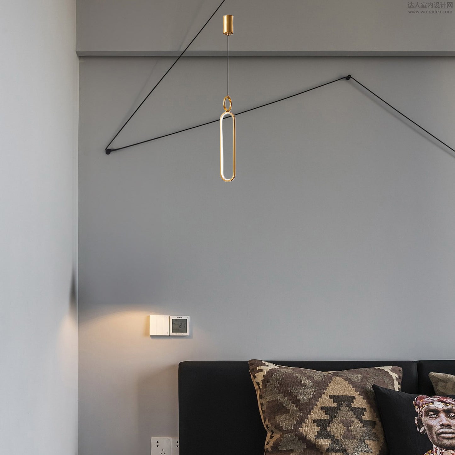 Oval Rings Modern Brass Pendant Light