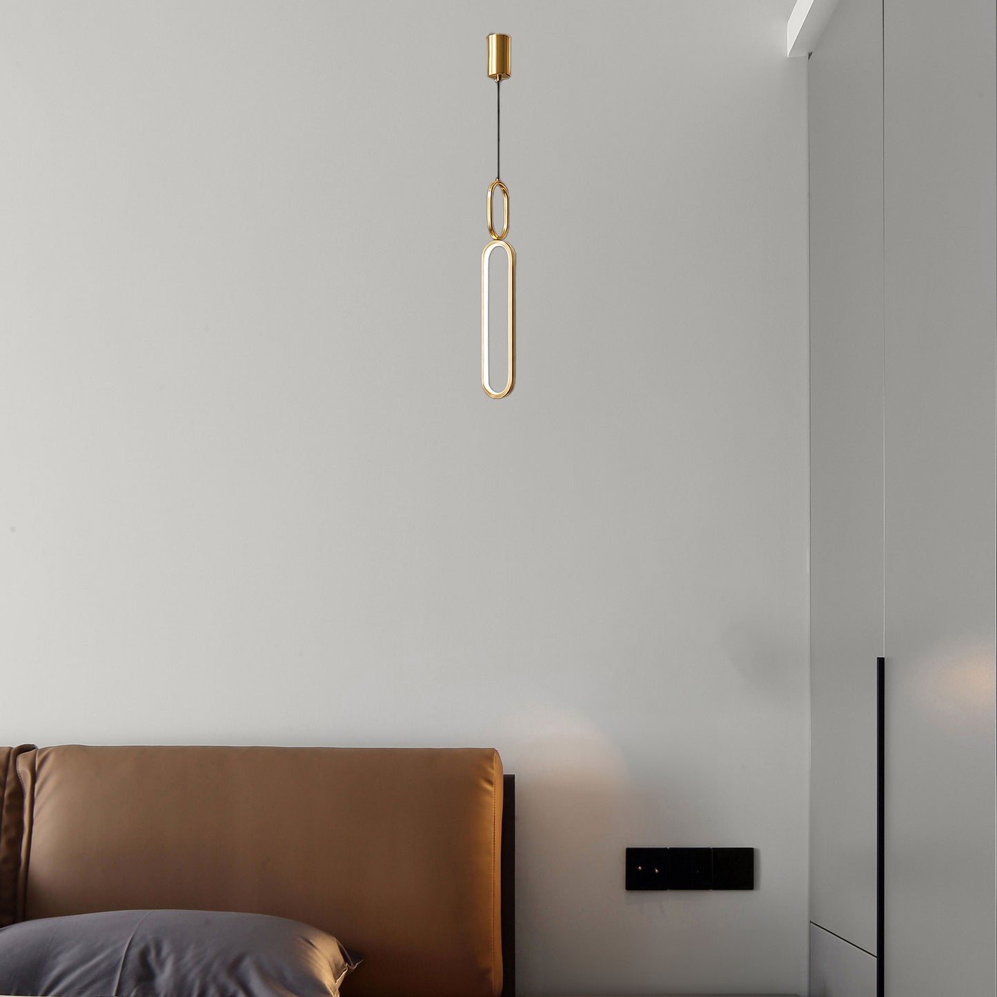 Oval Rings Modern Brass Pendant Light