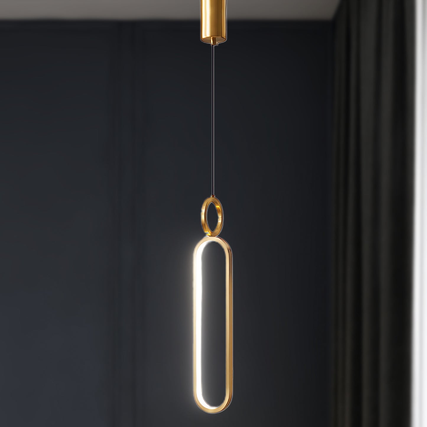 Oval Rings Modern Brass Pendant Light