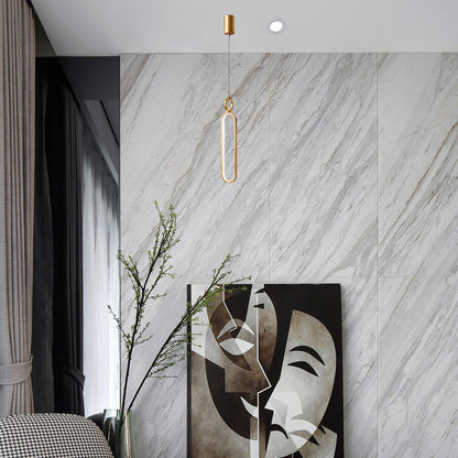 Oval Rings Modern Brass Pendant Light