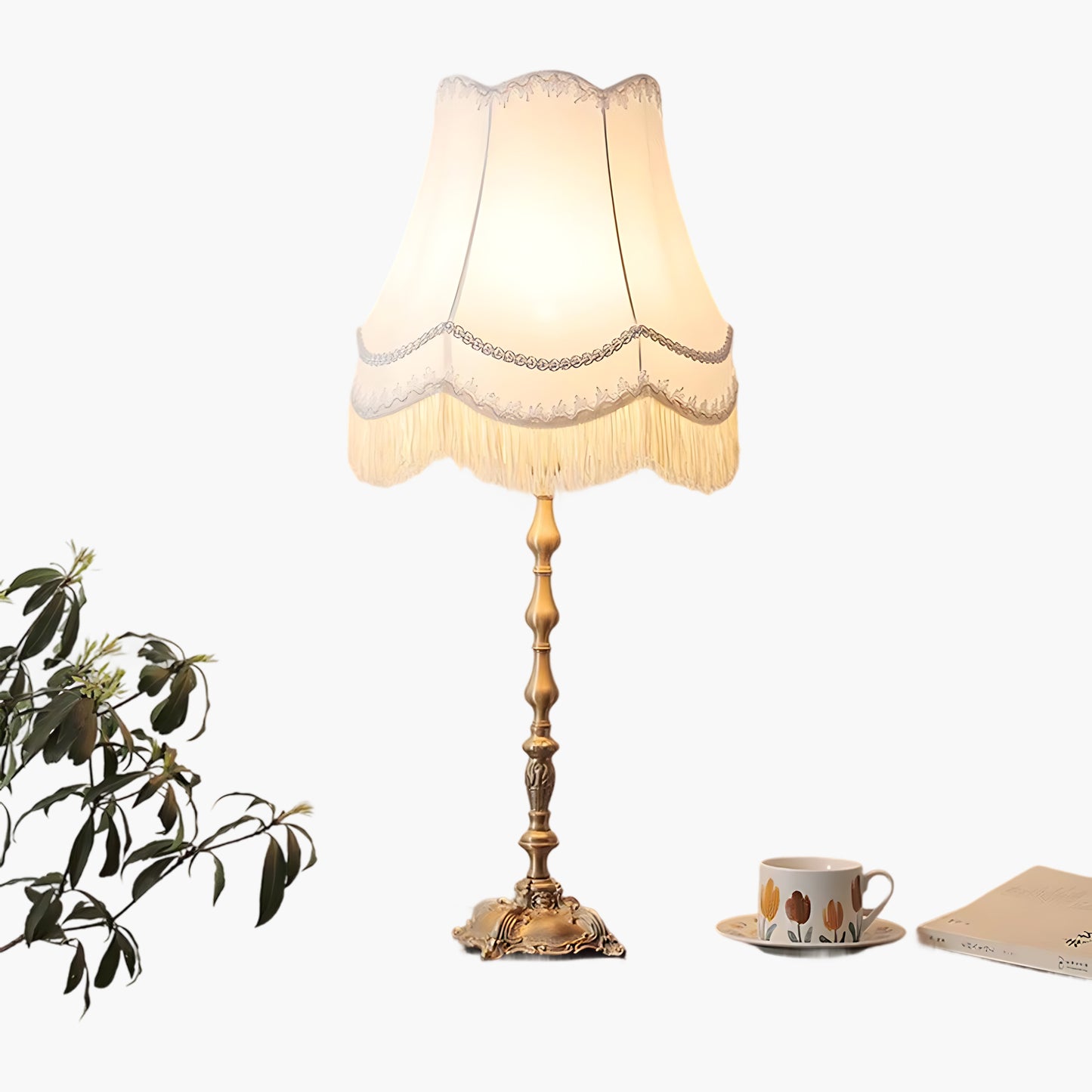 Pantalla Vintage Brass Table Lamp