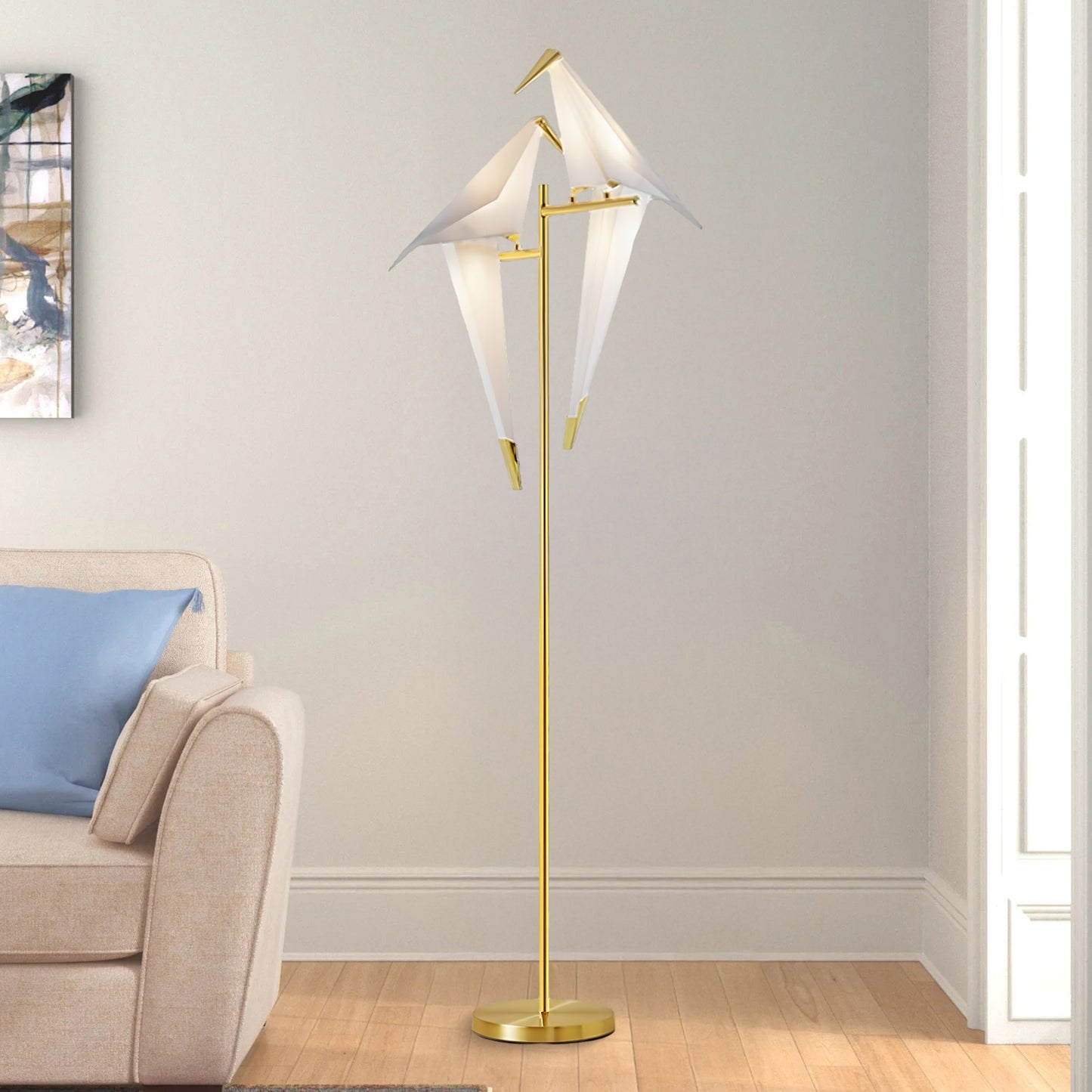 Paper Crane Bird Modern Metal Floor Lamp