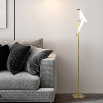 Paper Crane Bird Modern Metal Floor Lamp