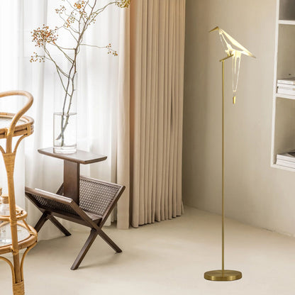 Paper Crane Bird Modern Metal Floor Lamp