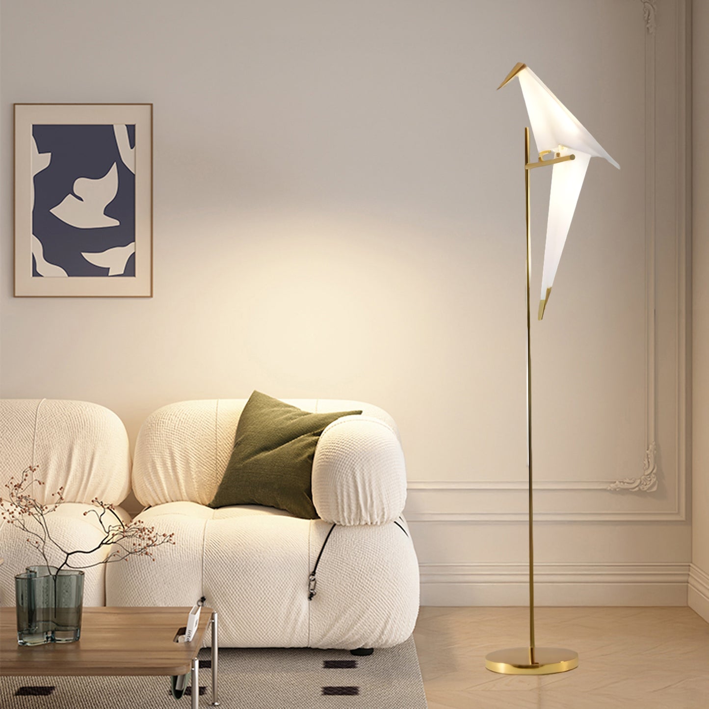 Paper Crane Bird Modern Metal Floor Lamp