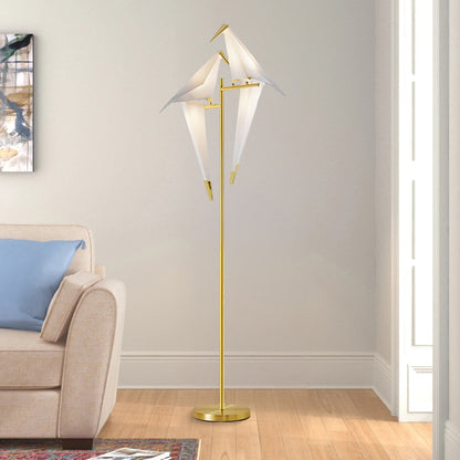 Paper Crane Bird Modern Metal Floor Lamp