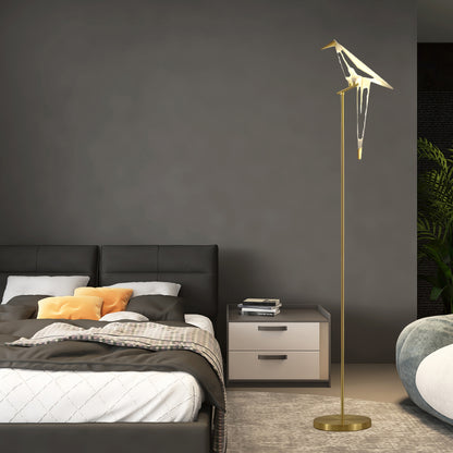 Paper Crane Bird Modern Metal Floor Lamp