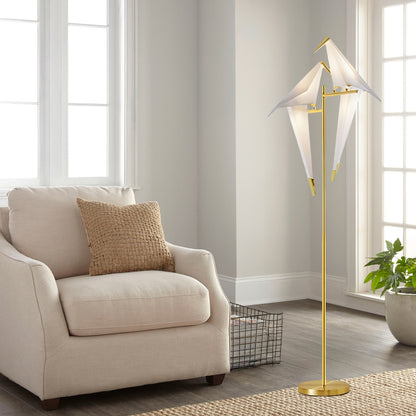 Paper Crane Bird Modern Metal Floor Lamp