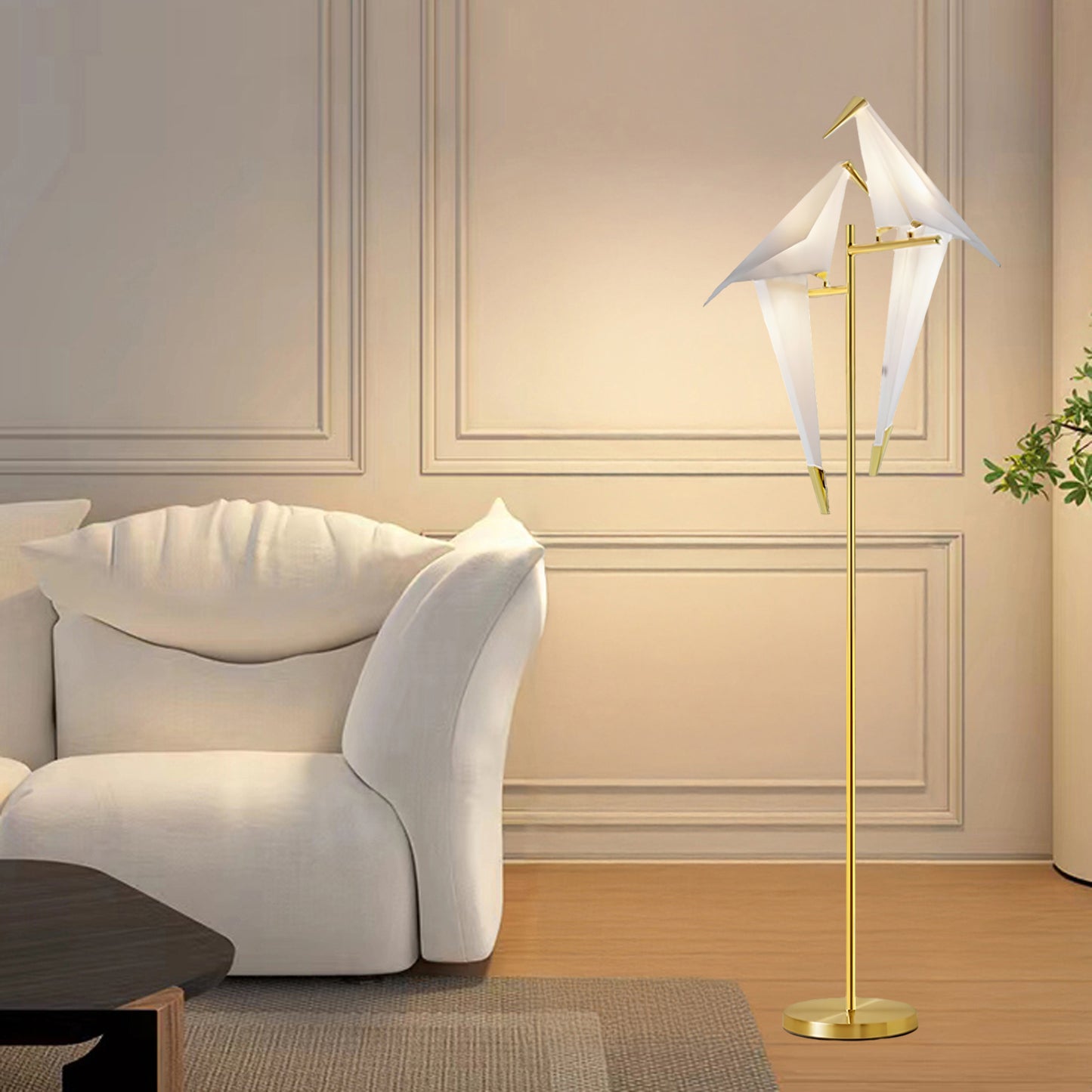 Paper Crane Bird Modern Metal Floor Lamp