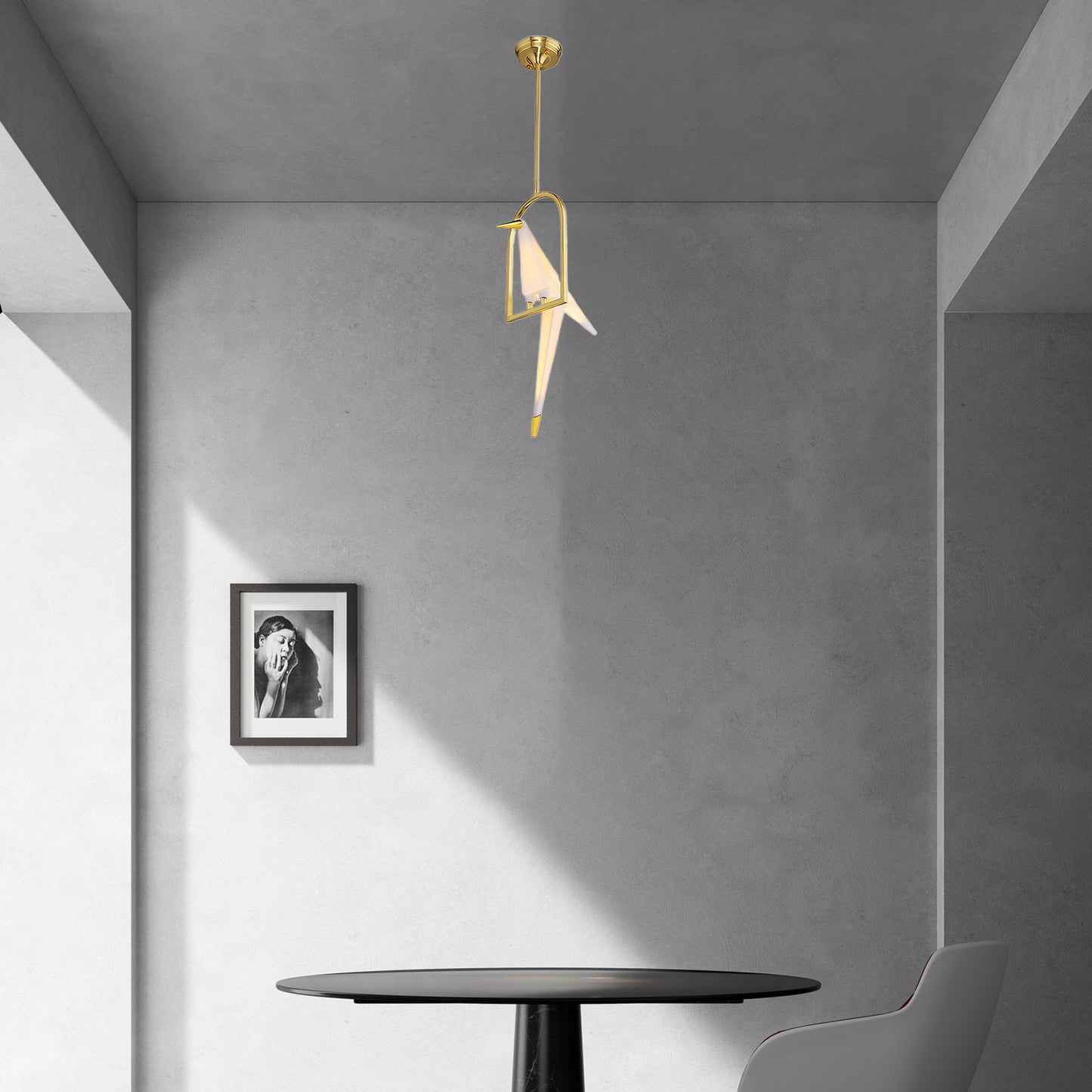 Paper Crane Bird LED Eclectic Metal Chandelier