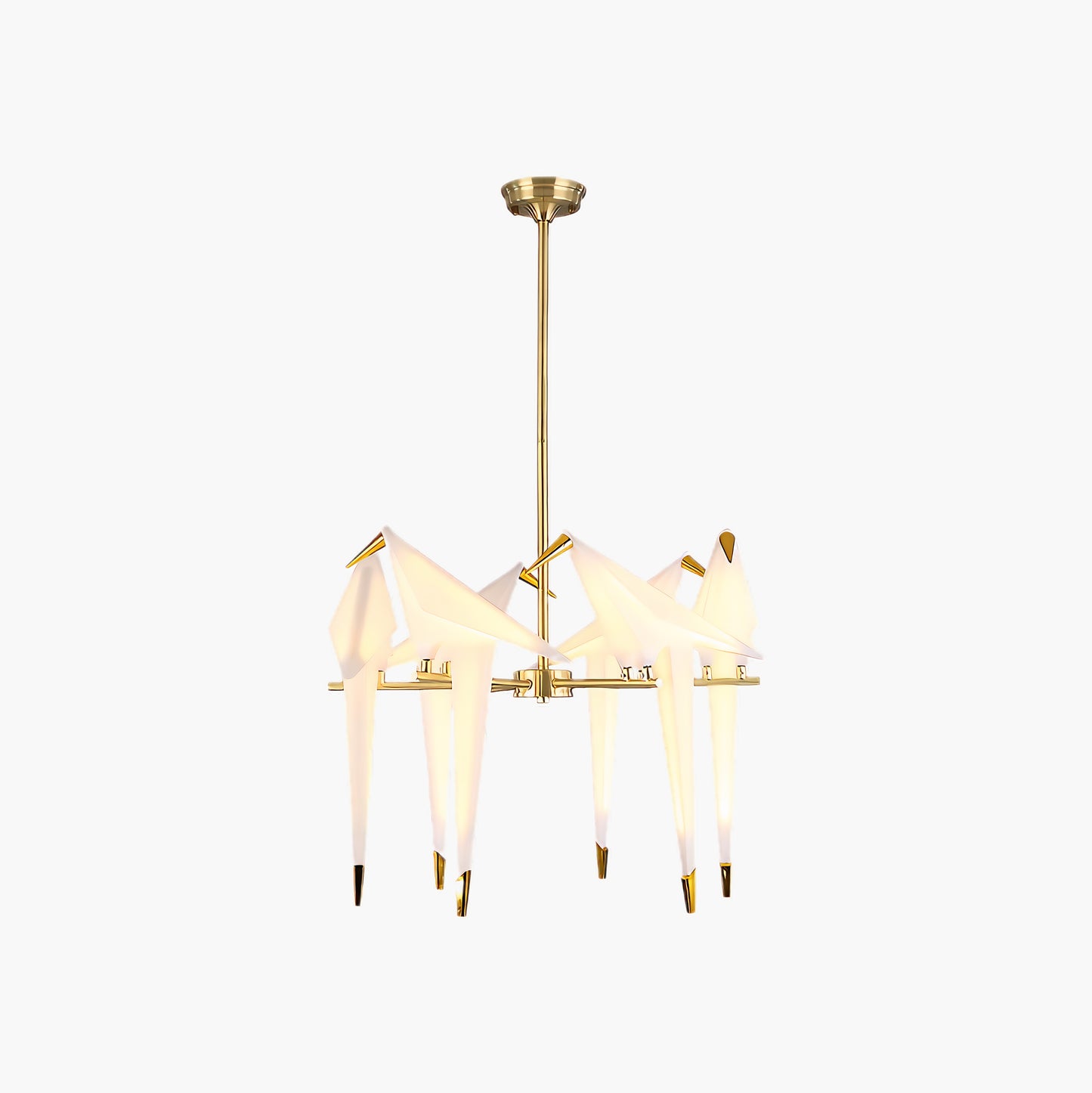 Paper Crane Bird LED Eclectic Metal Chandelier