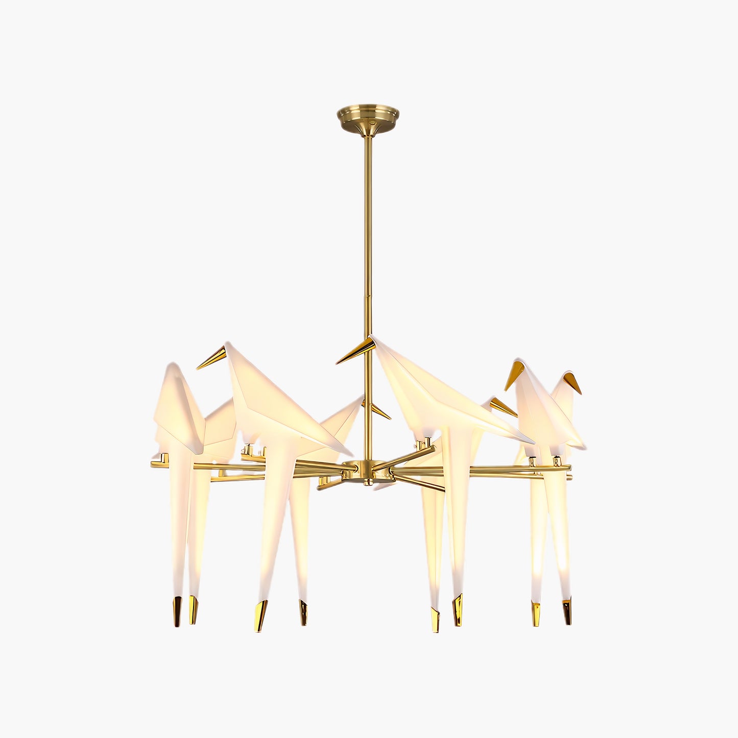 Paper Crane Bird LED Eclectic Metal Chandelier