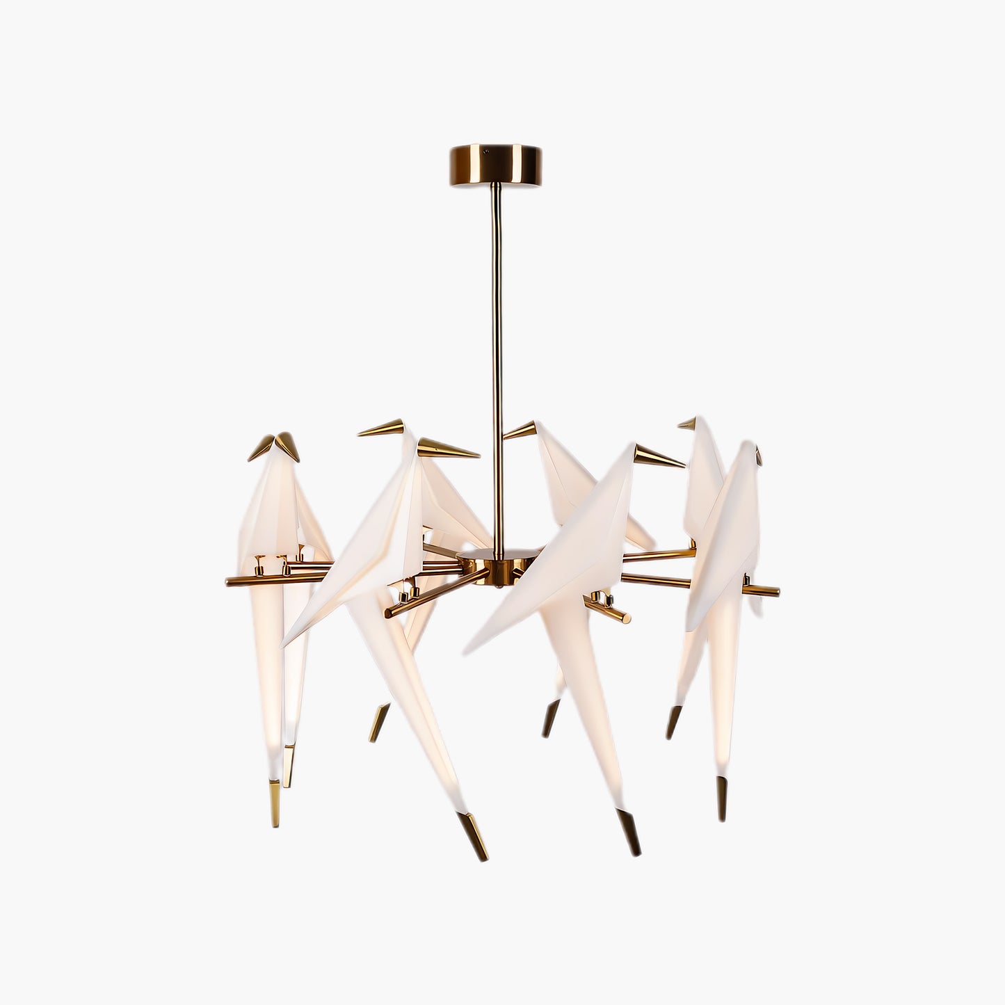 Paper Crane Bird LED Eclectic Metal Chandelier