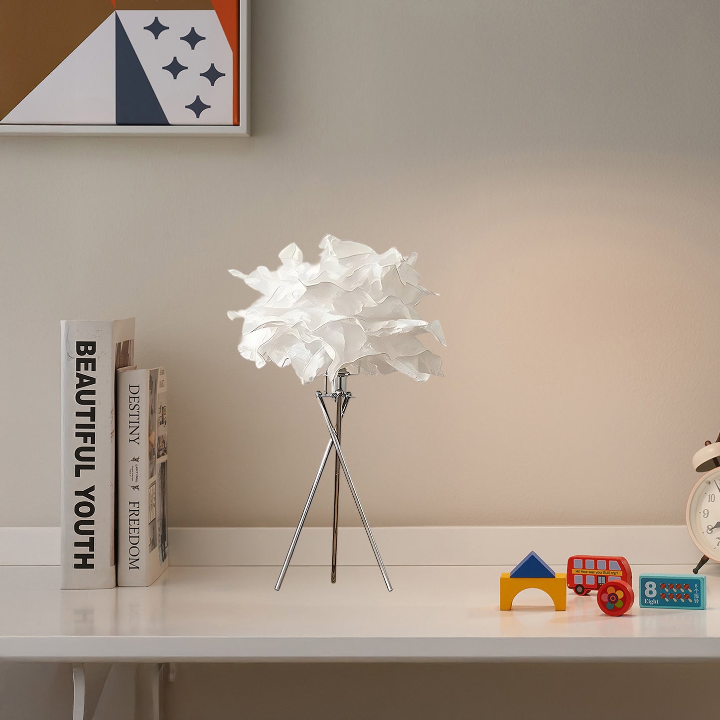 Paper Eclectic Metal Table Lamp