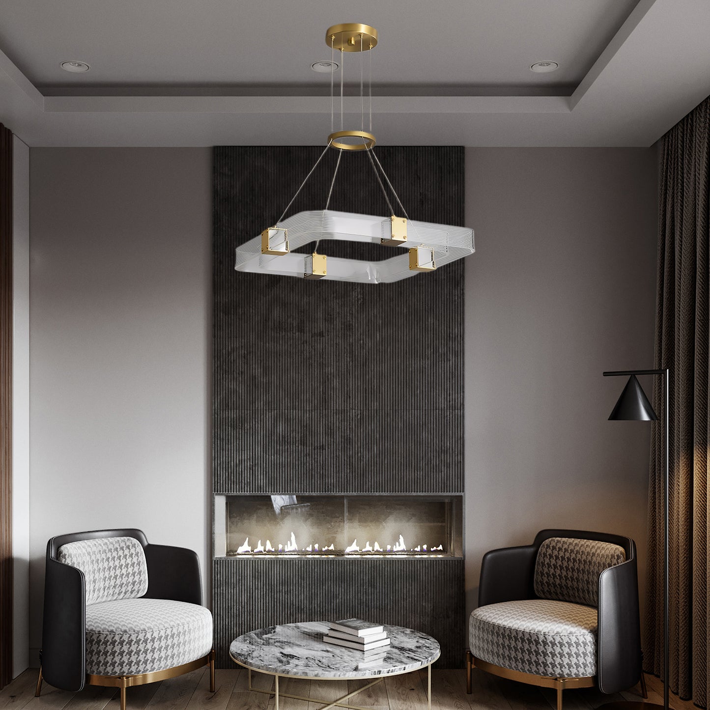 Parallel LED Luxury Brass Chandelier