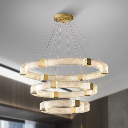 Parallel LED Luxury Brass Chandelier