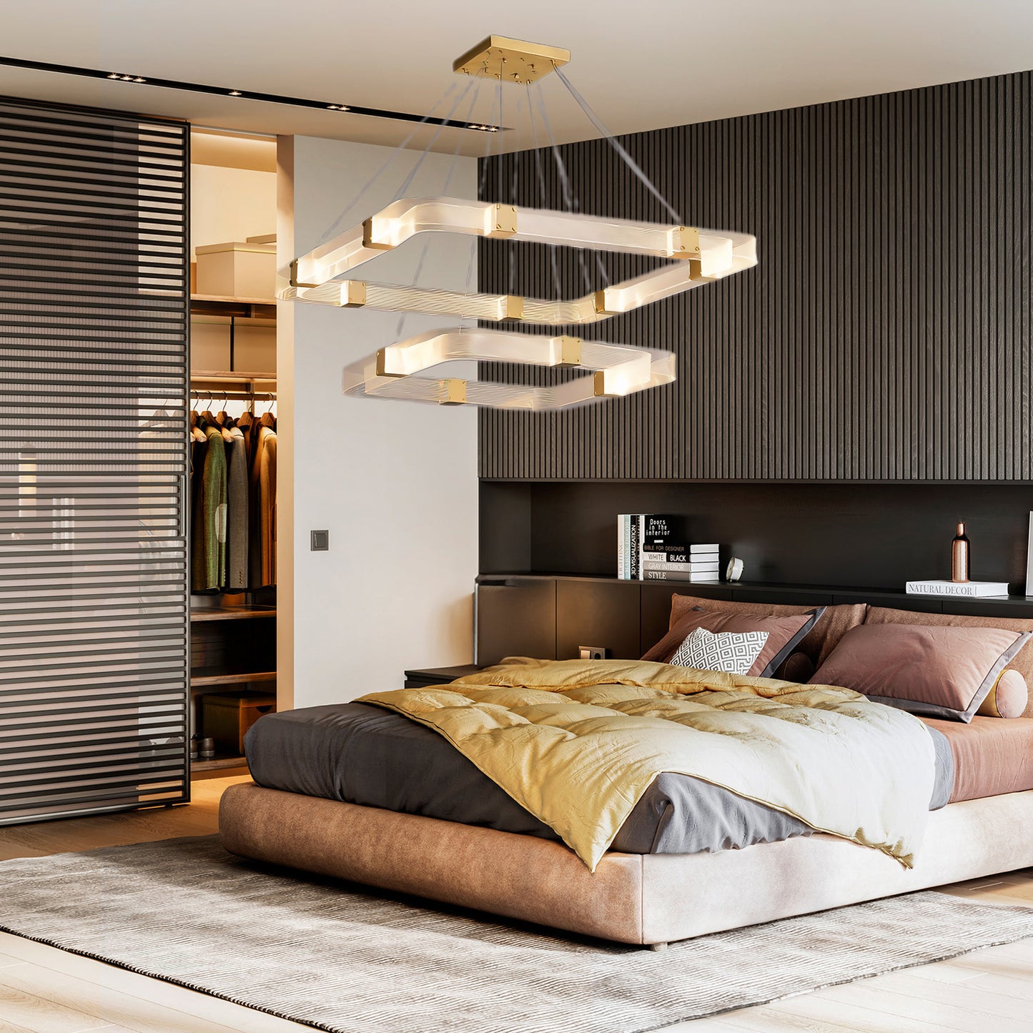 Parallel LED Luxury Brass Chandelier