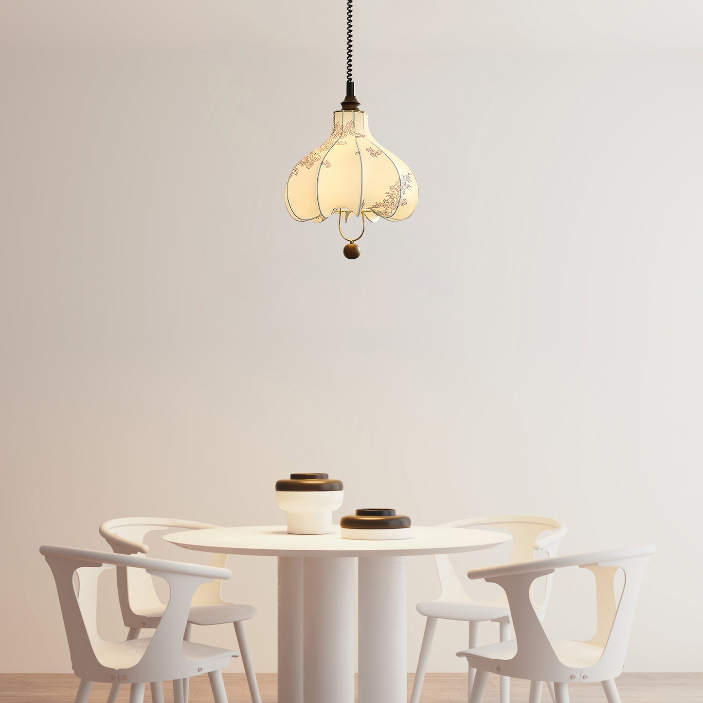 Pear Fabric Contemporary Metal Pendant Lamp