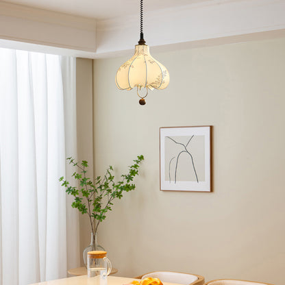 Pear Fabric Contemporary Metal Pendant Lamp